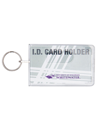ID Holder - Clear with Purple Mascot & University of Wisconsin Whitewater