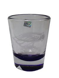Glass - Clear with Purple Underneath and White Mascot