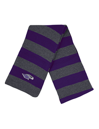 Scarf - Striped Design Knit with Patch Logo