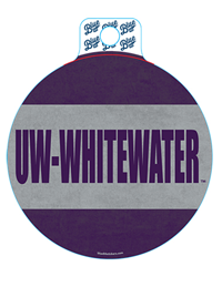 Sticker - Purple & Grey Circle UW-Whitewater