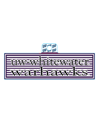 Sticker - Purple & White Rectangle Stripped UW-Whitewater Warhawks