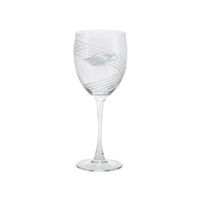 Wine Glass - Swirl Cut and Engraved Mascot