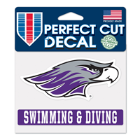 Decal - 4"x5" Mascot over Swimming & Diving