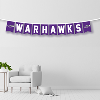 Banner - Felt Banner with 4" x 6" Panels Warhawks with Mascot