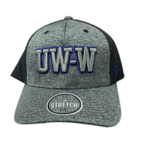 Hat - Zephyr Stretch Hat with Raised Embroidery UW-W and Embroidered Mascot on back