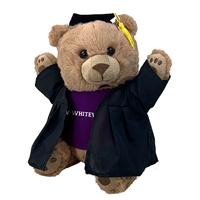 Plushie - Jubilee Graduation Bear with UW-Whitewater T-Shirt and Cap and Gown