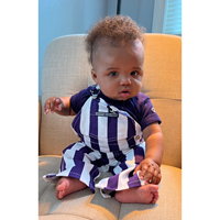 Game Day - Purple and White Bib Spirit Overalls Infant SIze