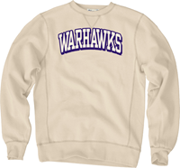 Blue 84 Crewneck Sweatshirt with Tackle Twill Lettering Warhawks over Embroidered UW-Whitewater