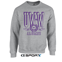 CI Sport Crewneck Sweatshirt UW-W Alumni with Faux Seal Design