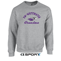 CI Sport Crewneck Sweatshirt with UW-Whitewater over Mascot and Grandma