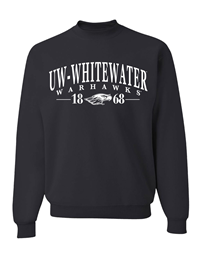 Freedomwear Crewneck Sweatshirt with UW-Whitewater Warhawks over Mascot 1868