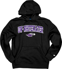 Blue 84 Hooded Sweatshirt UW-Whitewater Textile Letters over Embroidered Mascot