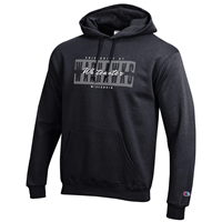 Champion Hooded Sweatshirt with Full Uni Box Print Design and Script Lettering
