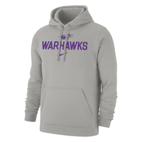 Nike Hooded Sweatshirt Club Fleece with Mascot over Warhawks