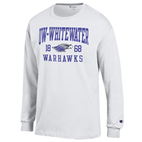 Champion Long Sleeve Shirt UW-Whitewater Warhawks 1868 with Mascot