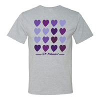 Freedomwear T-Shirt Purple Heart Pattern with Script UW-Whitewater
