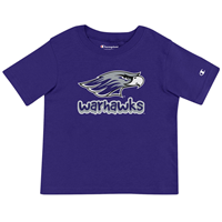 Champion T-Shirt Mascot over Warhawks in Bubble Lettering