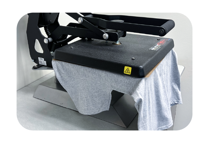 shirt on a heat press