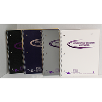 Notebook - Imprinted 1 Subject Silver Notebook With Inside Pocket 11"X9" 100 Pages
