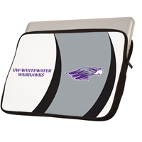 13" Laptop Sleeve with UW-Whitewater Warhawks and Mascot Side by Side Design