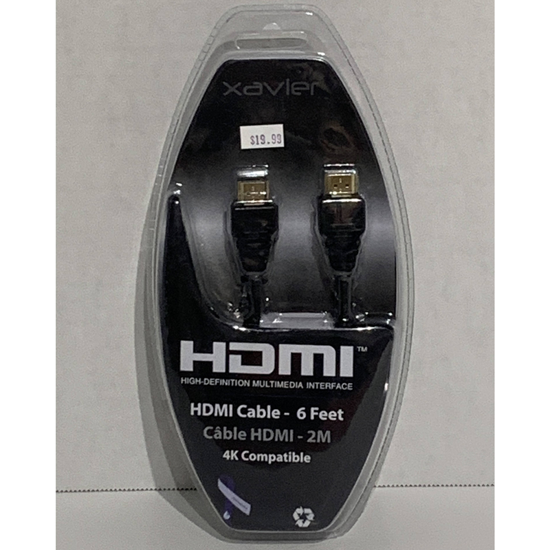 Cable - Xavier 6Ft. Black HDMI Cable (SKU 10250327102)