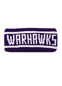 Earband - Purple Knit with Warhawks