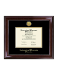Gold Engraved Medallion Diploma Frame In Encore With Black/Gold Mats