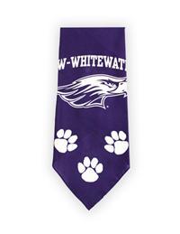 MCM Dog Bandana with UW-W over Mascot and Dog Prints