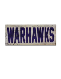Legacy Wooden Table Top Sign with Warhawks 2.5" X 6"