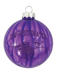 R.F.S.J Purple Bulb Ornament UW-Whitewater over Mascot