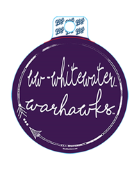 Image of Sticker - Purple Circle Arrow with UW-Whitewater Warhawks
