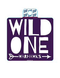 Sticker - Square Purple Wild One over Warhawks through Arrow