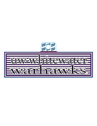 Image of Sticker - Purple & White Rectangle Stripped UW-Whitewater Warhawks