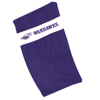 Beach Duds Beach Towel purple and white Mascot Warhawks