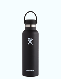 Hydro Flask - 21 oz Standard Mouth Water Bottle with Flex Cap - Black