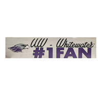 Decor - 3"x13" Wood UW-Whitewater #1 Fan with Mascot