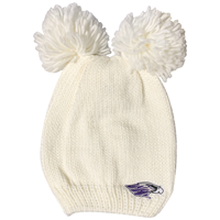 Pom Hat - Knit Double Pom with Patch Logo