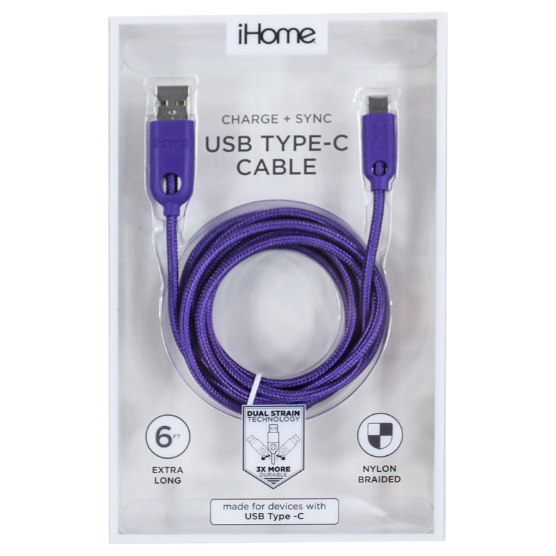 Cable - iHome USB Type-C Cable Purple (SKU 10575123102)