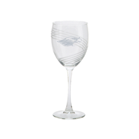 Image of Wine Glass - Swirl Cut and Engraved Mascot