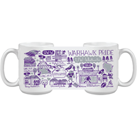 Cafe Mug - Warhawk Pride over UW Whitewater over 1868 Julia Gash Design