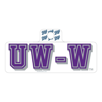 Sticker - White UW-W in Purple
