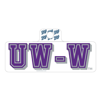 Image of Sticker - White UW-W in Purple