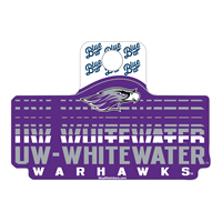 Sticker - Purple Sliced UW-Whitewater Warhawks
