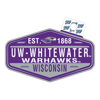 Sticker - Purple Est 1868 UW-Whitewater Warhawks Over Wisconsin