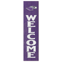 Home Sign - 12"x48" Leaning Welcome with Mascot Head