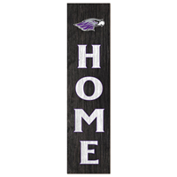 Home Sign - 12"x48" Leaning Home with Mascot Head