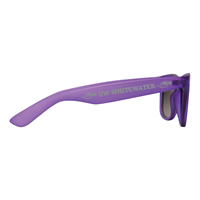Soft Touch Purple Sunglasses with UW-Whitewater and Mascot