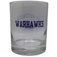 Image of Glass - Rocks Glass with UW-Whitewater over Mascot and Warhawks -  1