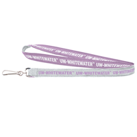 Lanyard - 2 Tone Woven White and Lilac UW-Whitewater with Clip