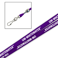 Lanyard - 3/8" Purple with UW-Whitewater with Clip